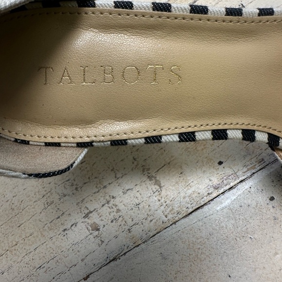 Talbots Black & White Striped Block Heel Sandals Size 7M - Picture 5 of 9